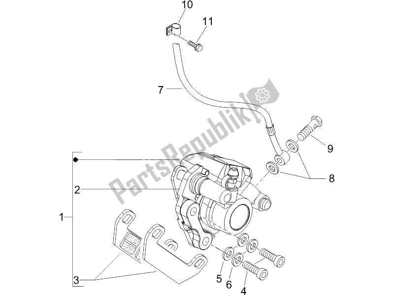 Todas as partes de Tubos De Freios - Pinças do Vespa LX 150 4T 2006