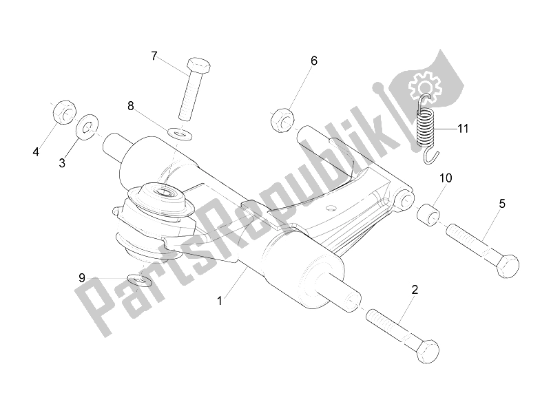 Todas las partes para Brazo Oscilante de Vespa S 125 4T 3V E3 IE Vietnam 2012