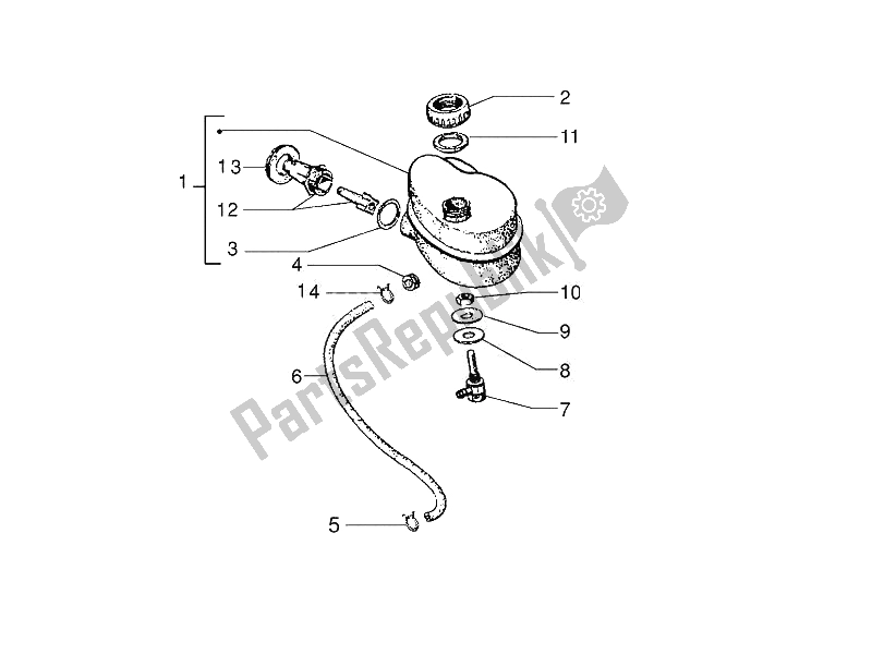 All parts for the Oil Tank of the Vespa Vespa PX 125 EU Asia 2011