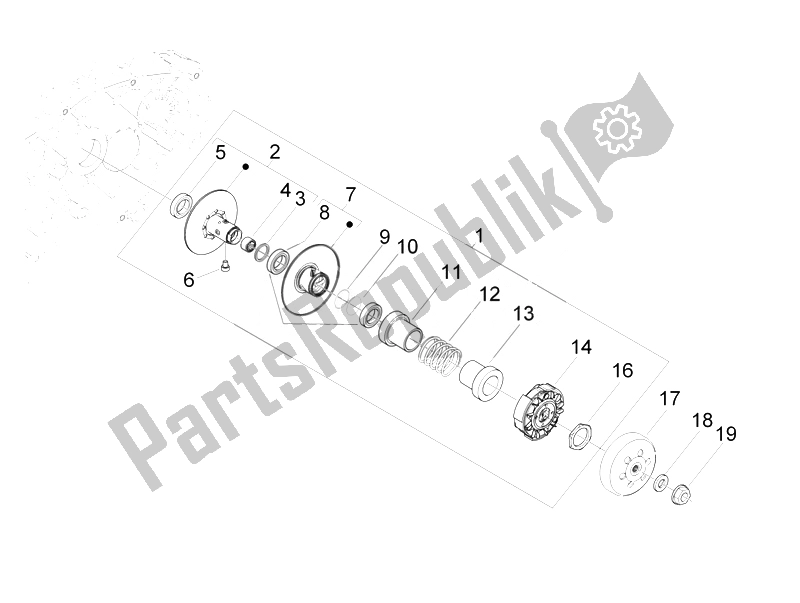 Toutes les pièces pour le Poulie Menée du Vespa GTS 300 IE Super Sport 2010