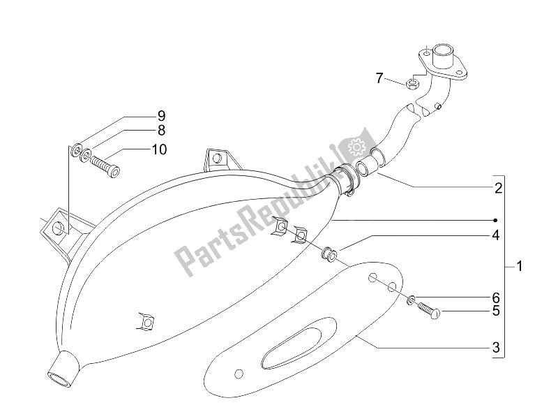 Todas las partes para Silenciador de Vespa GTV 125 4T E3 2006