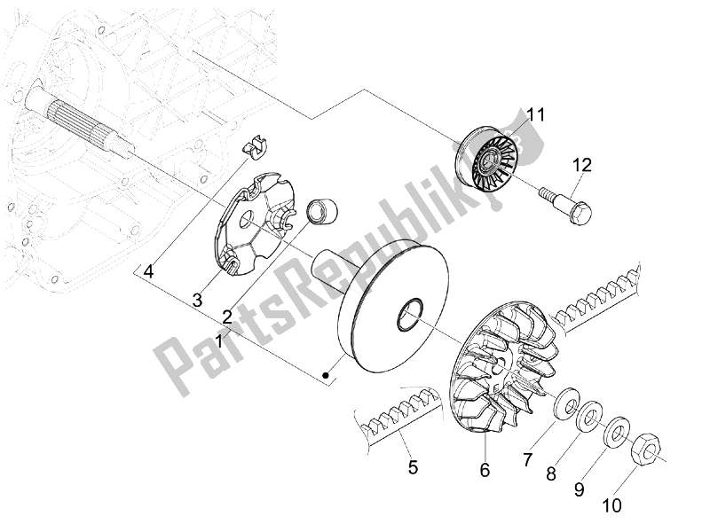 Toutes les pièces pour le Poulie Motrice du Vespa GTV 300 4T 4V IE 2010