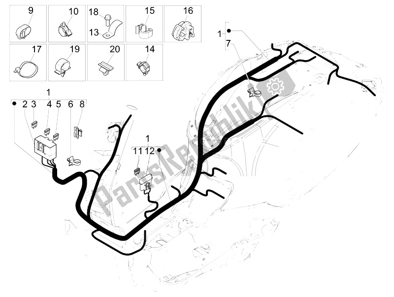 Todas las partes para Mazo De Cables Principal de Vespa Primavera 50 4T 4V 2014