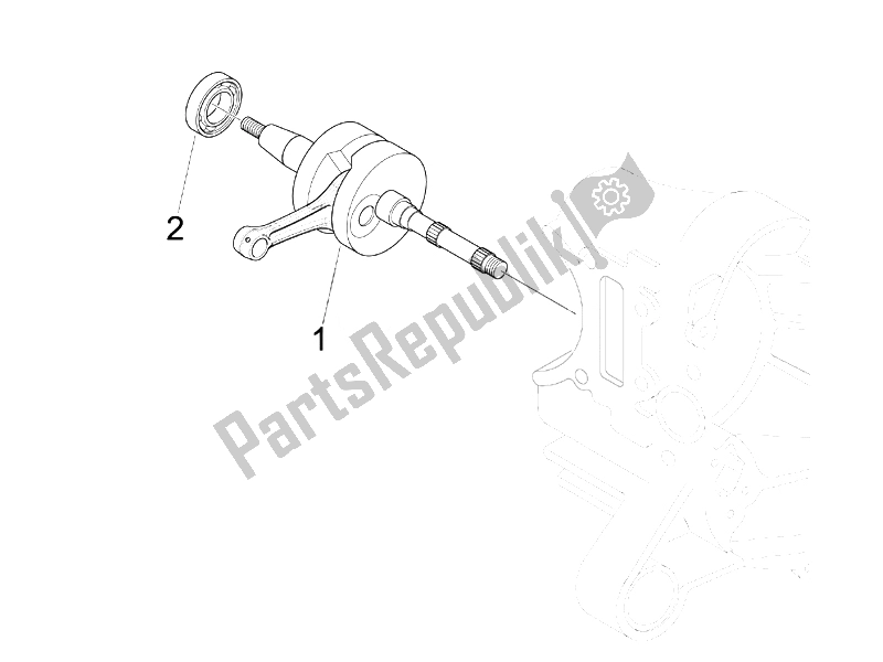 All parts for the Crankshaft of the Vespa LX 50 4T 2V 25 KMH NL 2010