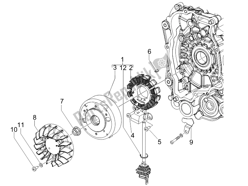 Todas las partes para Volante Magneto de Vespa S 50 2T UK 2007