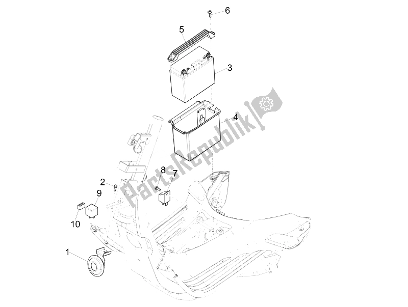 All parts for the Remote Control Switches - Battery - Horn of the Vespa 150 4T 3V IE Primavera 2014