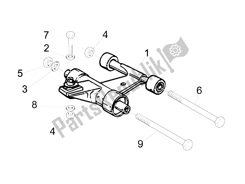 Tutte le parti per il Braccio Oscillante del Vespa LXV 50 2T 2006