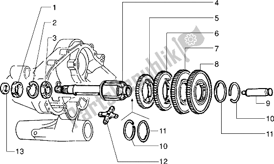 Toutes les pièces pour le Groupe D'engrenage du Vespa PX 125 E 1992