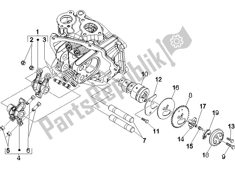 Todas las partes para Unidad De Soporte De Palancas Oscilantes de Vespa GTV 250 IE UK 2006