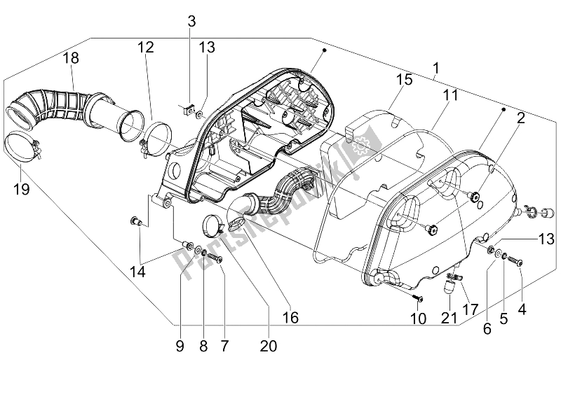 Todas las partes para Filtro De Aire de Vespa Granturismo 125 L Potenziato 2005