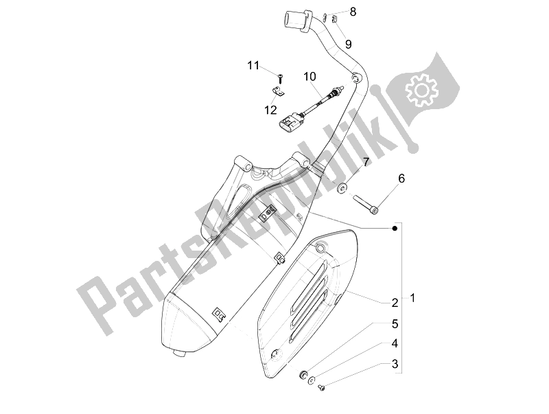 Tutte le parti per il Silenziatore del Vespa 125 4T 3V IE Primavera 2014