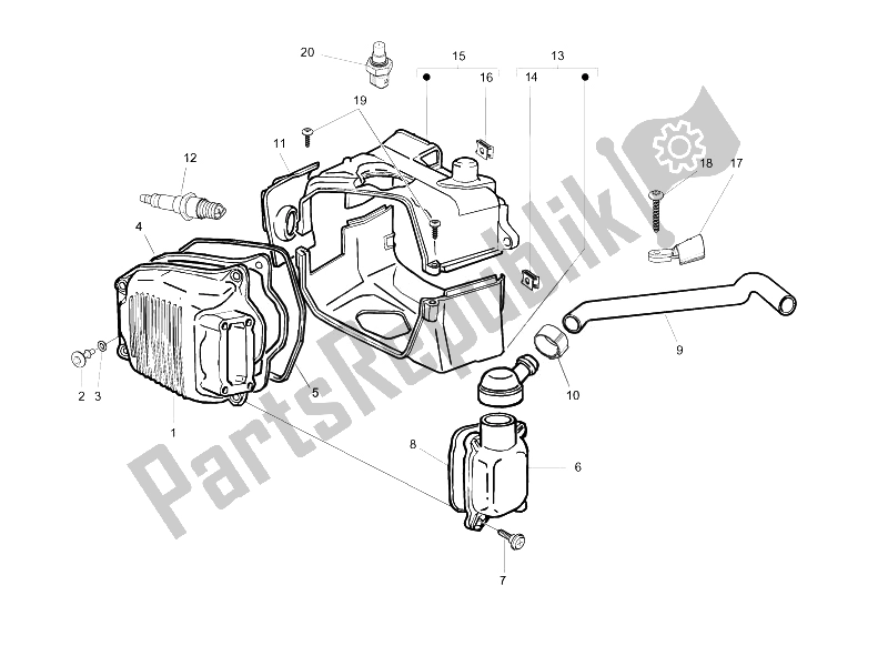 Toutes les pièces pour le Le Couvre-culasse du Vespa LXV 125 4T IE E3 2010