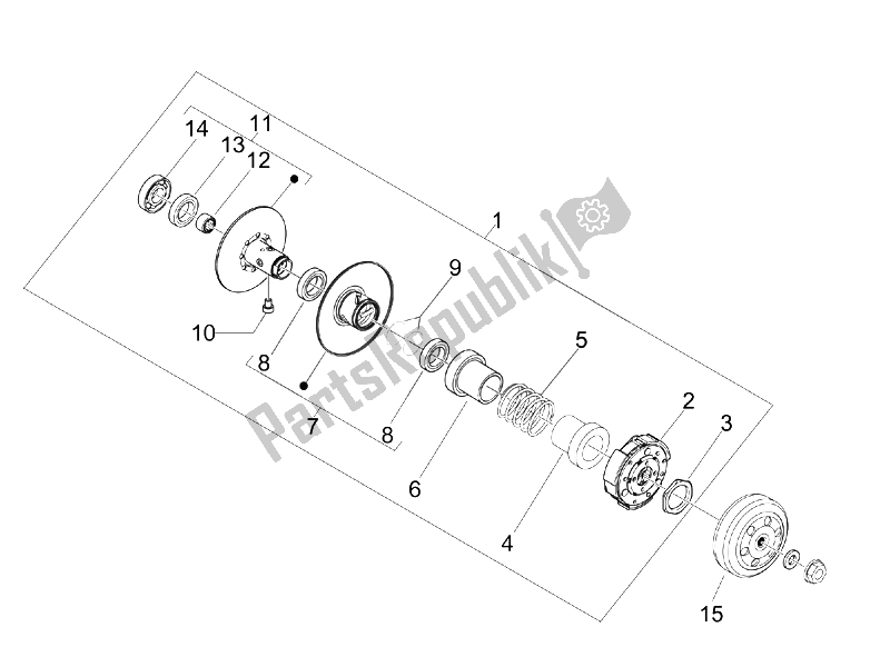 Toutes les pièces pour le Poulie Menée du Vespa LX 50 4T 4V 2009