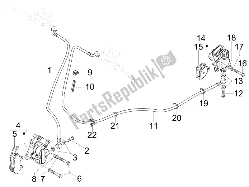 Toutes les pièces pour le Tuyaux De Freins - étriers du Vespa GTS 300 IE Super Sport 2010