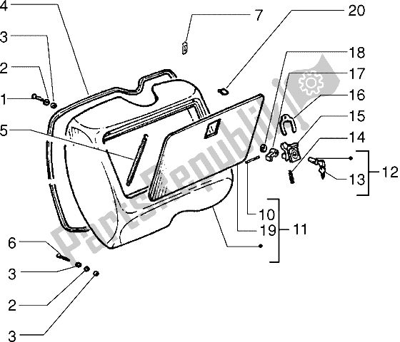 Tutte le parti per il Vano Portaoggetti del Vespa PX 125 E 1992