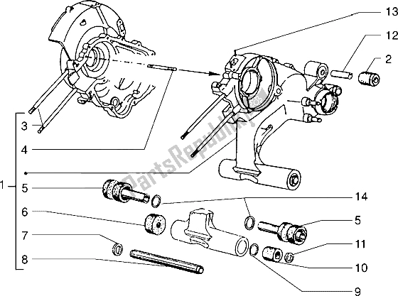 All parts for the Crankcase of the Vespa PX 125 E 1992