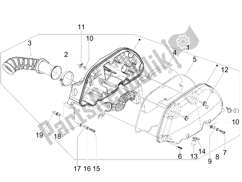 Todas las partes para Filtro De Aire de Vespa GTS 125 4T IE Super E3 2009