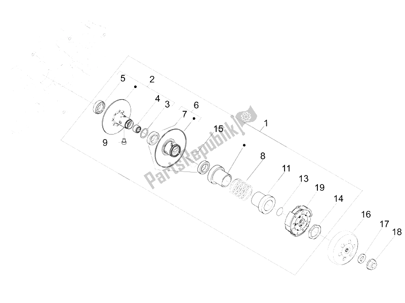 Toutes les pièces pour le Poulie Menée du Vespa S 150 4T 2V IE E3 College 2009