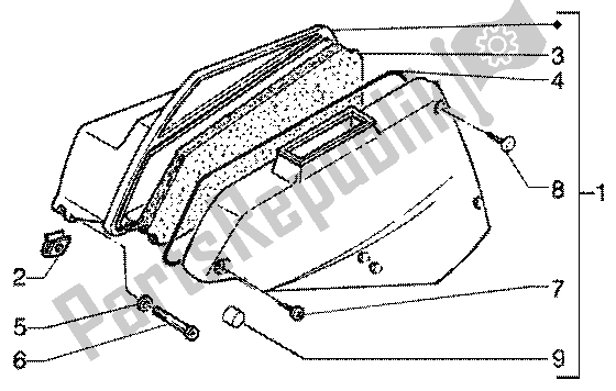 Toutes les pièces pour le Purificateur D'air du Vespa ET4 125 Leader 2000