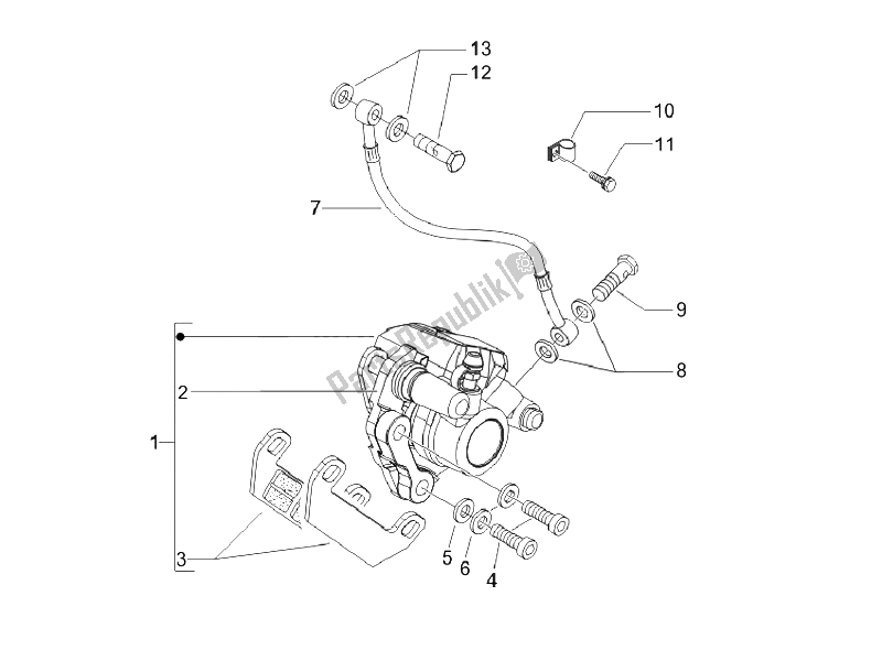 Wszystkie części do Przewody Hamulcowe - Zaciski Vespa LX 150 4T IE E3 Vietnam 2011
