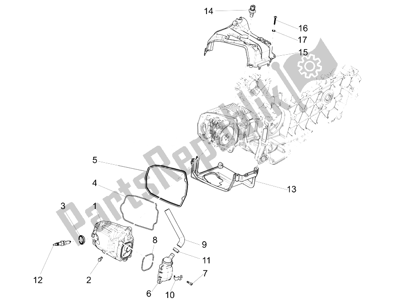 All parts for the Cylinder Head Cover of the Vespa Vespa 125 4T 3V IE Primavera EU 2014