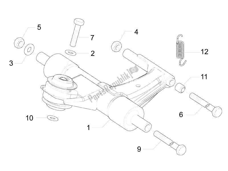 Tutte le parti per il Braccio Oscillante del Vespa LX 150 4T IE Touring 2010