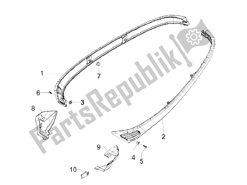 Toutes les pièces pour le Couvercle Latéral - Spoiler du Vespa S 150 4T Vietnam 2009