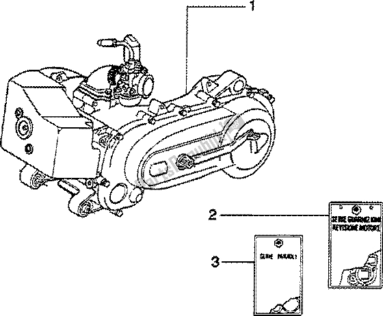 Alle onderdelen voor de Motor van de Vespa ET2 50 1997