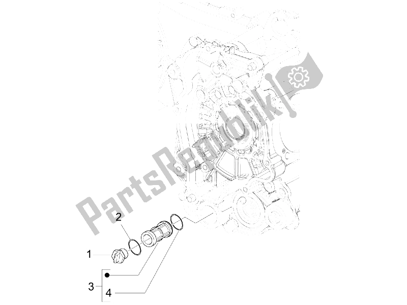 Alle onderdelen voor de Vliegwiel Magneto Deksel - Oliefilter van de Vespa LX 50 4T 4V 2009