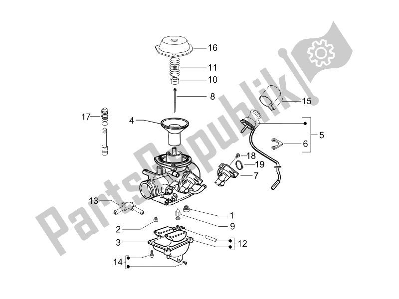 Tutte le parti per il Componenti Del Carburatore del Vespa Granturismo 125 L E3 2006