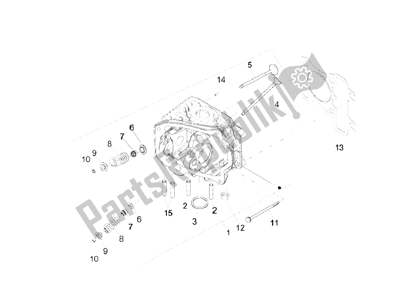 Alle onderdelen voor de Head Unit - Klep van de Vespa S 150 4T Vietnam 2009