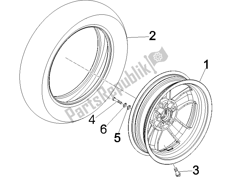 Toutes les pièces pour le Roue Avant du Vespa GTS 250 ABS 2005