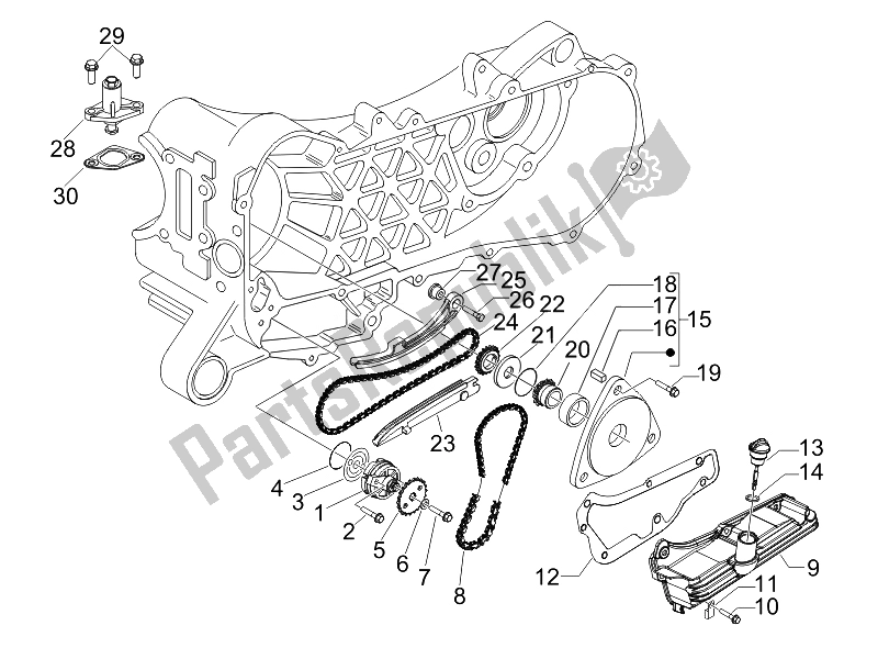 Toutes les pièces pour le La Pompe à Huile du Vespa LX 50 4T 2V 25 KMH NL 2010