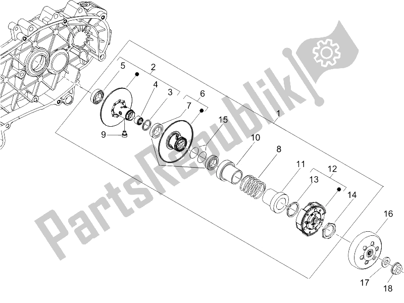 Toutes les pièces pour le Poulie Menée du Vespa LX 150 4T E3 2006