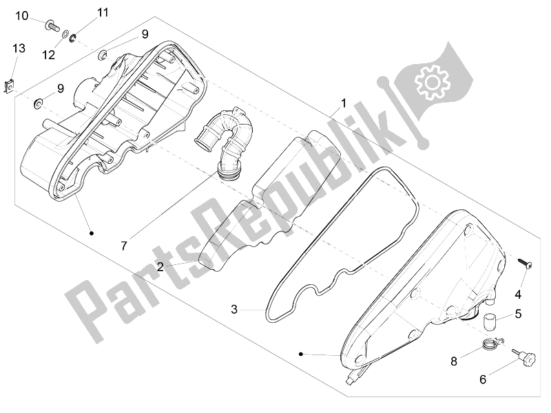 Toutes les pièces pour le Filtre à Air du Vespa Vespa Sprint 50 4T 4V EU 2014