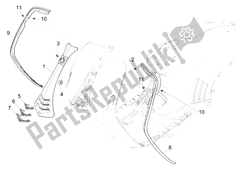 Toutes les pièces pour le Bouclier Avant du Vespa 946 150 2014