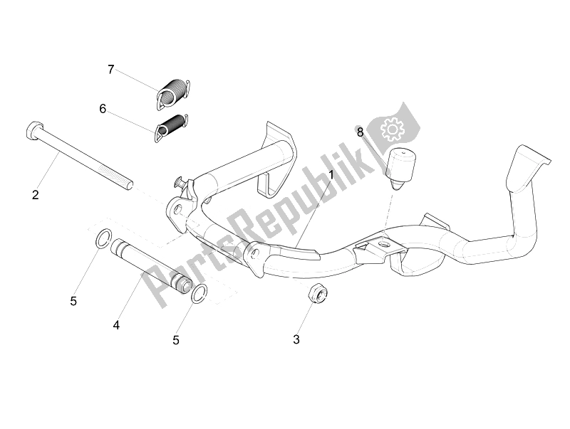 Todas las partes para Soporte / S de Vespa GTS 300 IE ABS China 2014