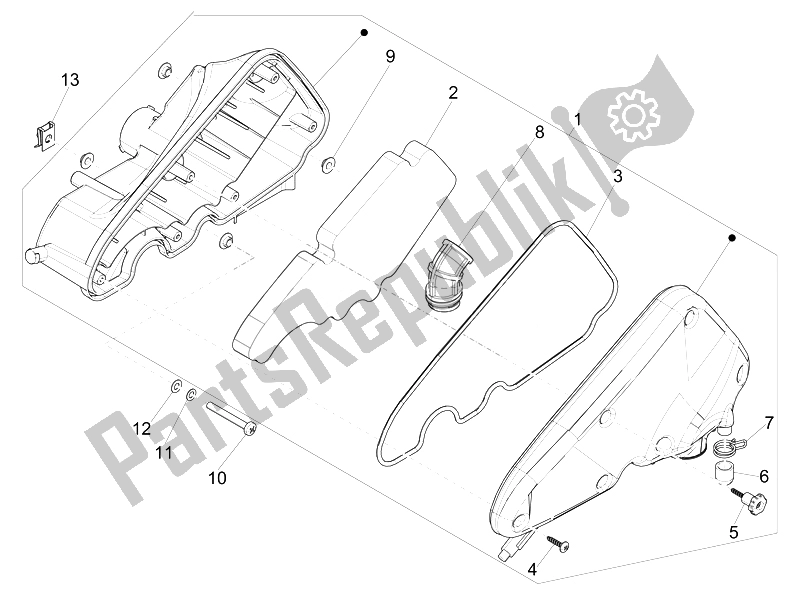 Toutes les pièces pour le Filtre à Air du Vespa Sprint 50 4T 2V 25 KMH B NL 2014