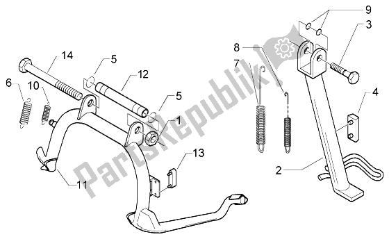 Todas las partes para Soporte Central de Vespa Granturismo 125 L 2003