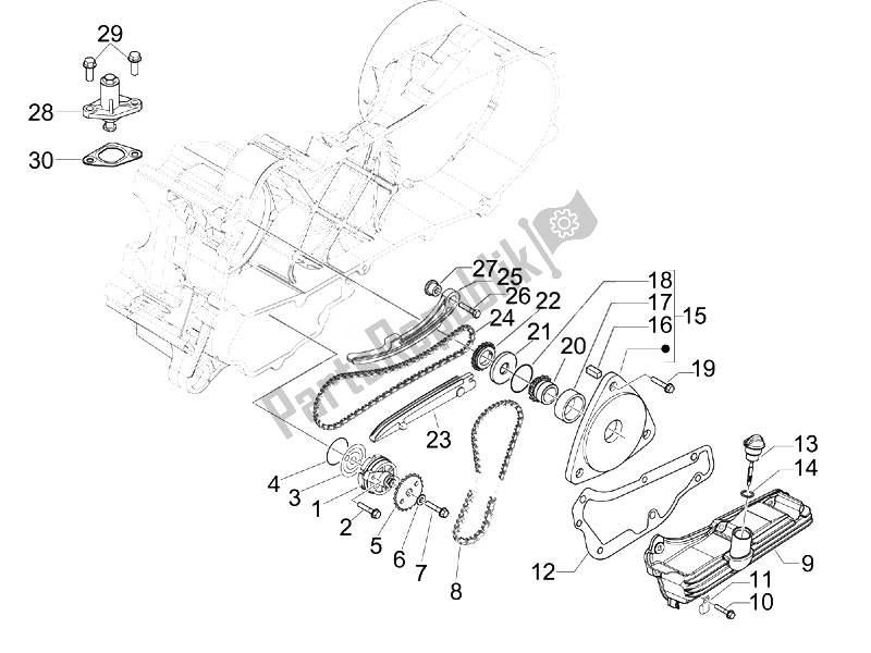 Wszystkie części do Pompa Olejowa Vespa S 50 4T 2V 25 KMH NL 2010