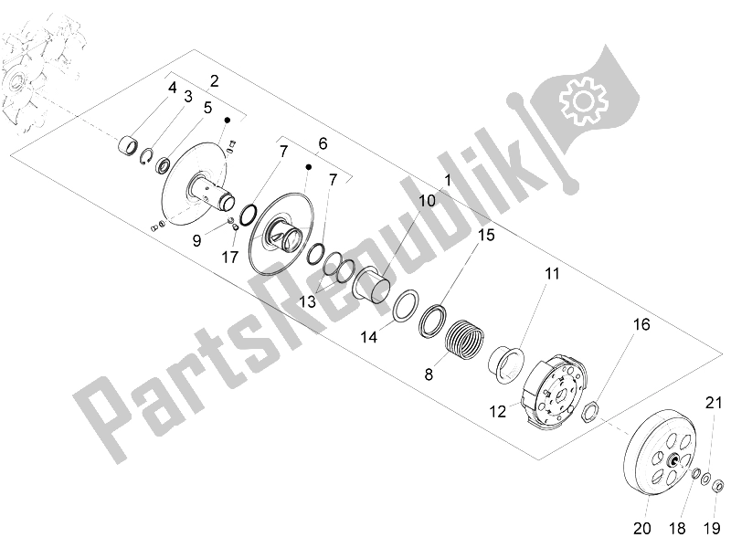 Tutte le parti per il Puleggia Condotta del Vespa LX 150 4T 3V IE Vietnam E3 2012