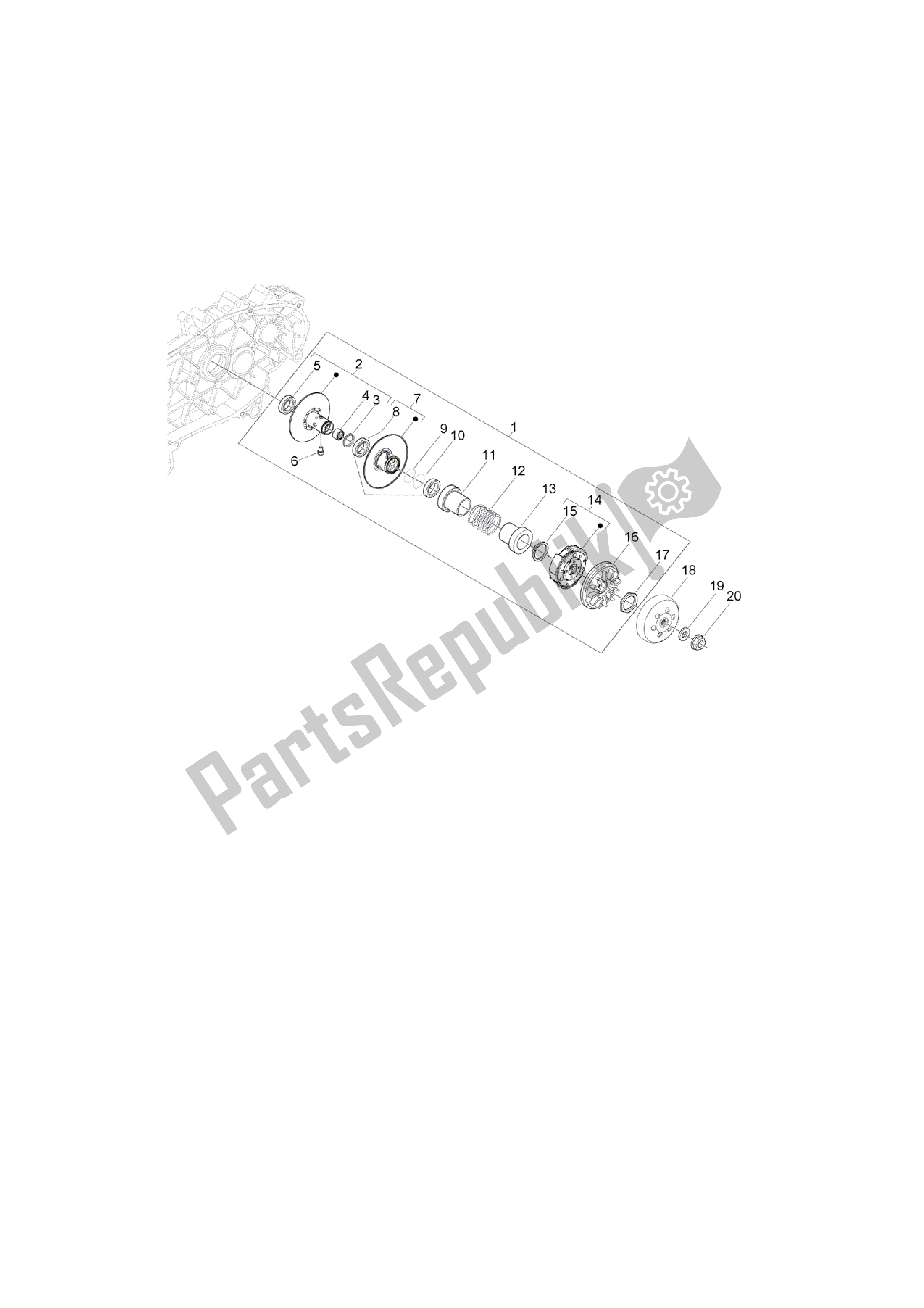 Toutes les pièces pour le Polea Conducida du Vespa Granturismo 200 2005 - 2007