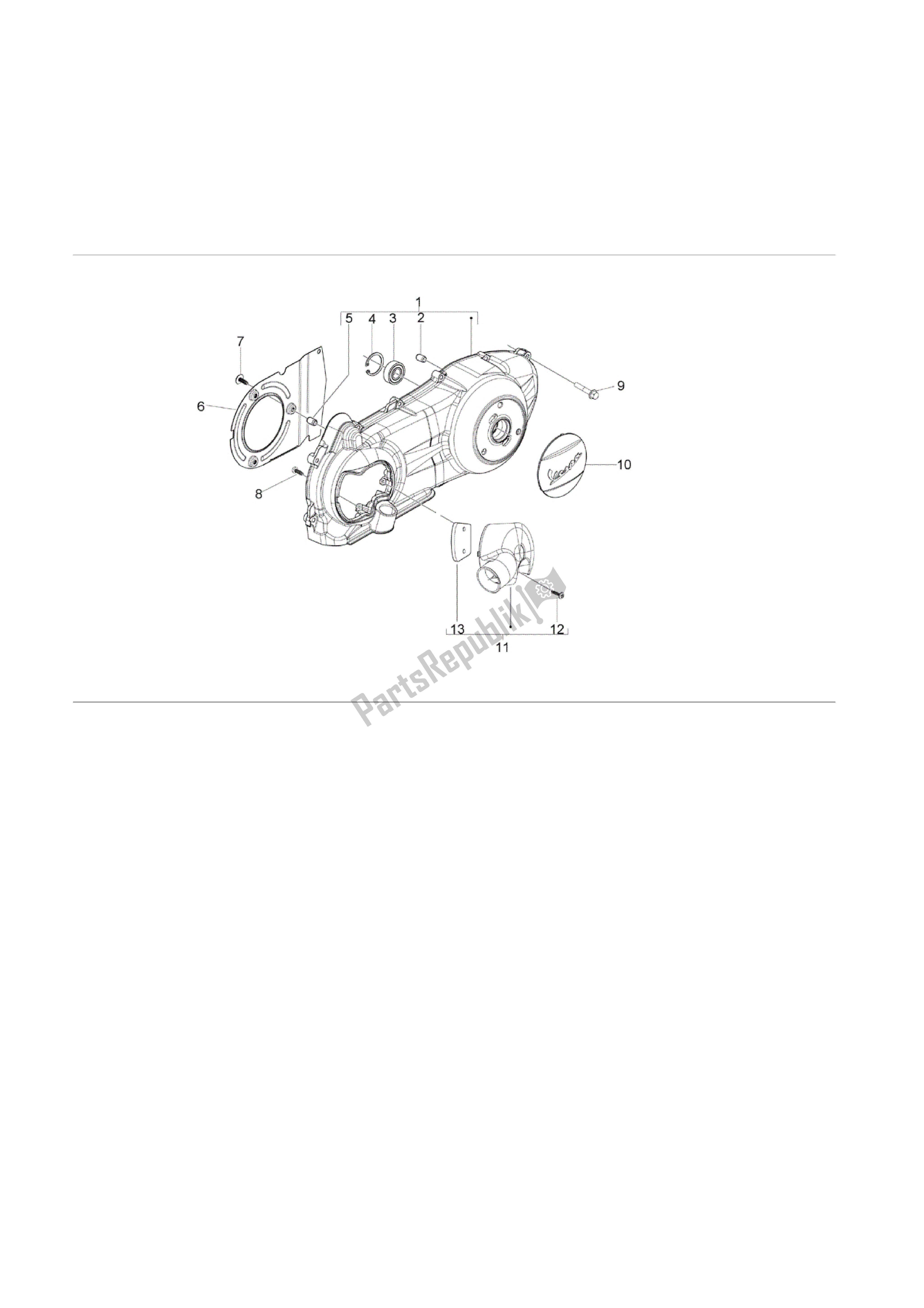 Toutes les pièces pour le Tapa Cárter - Refrigeracion Cárter du Vespa Granturismo 200 2005 - 2007