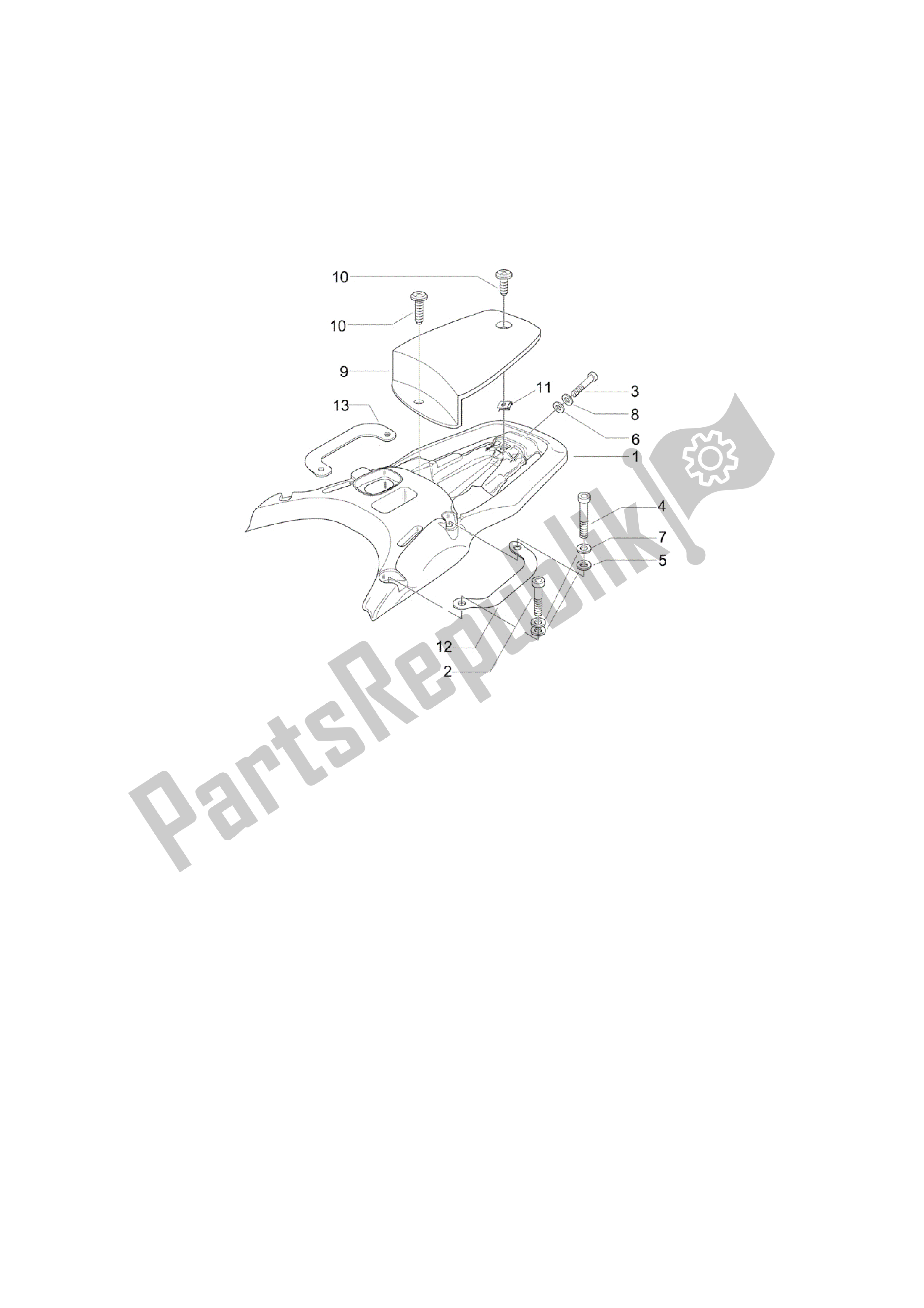 Tutte le parti per il Portaequipajes Trasero del Vespa Granturismo 200 2005 - 2007