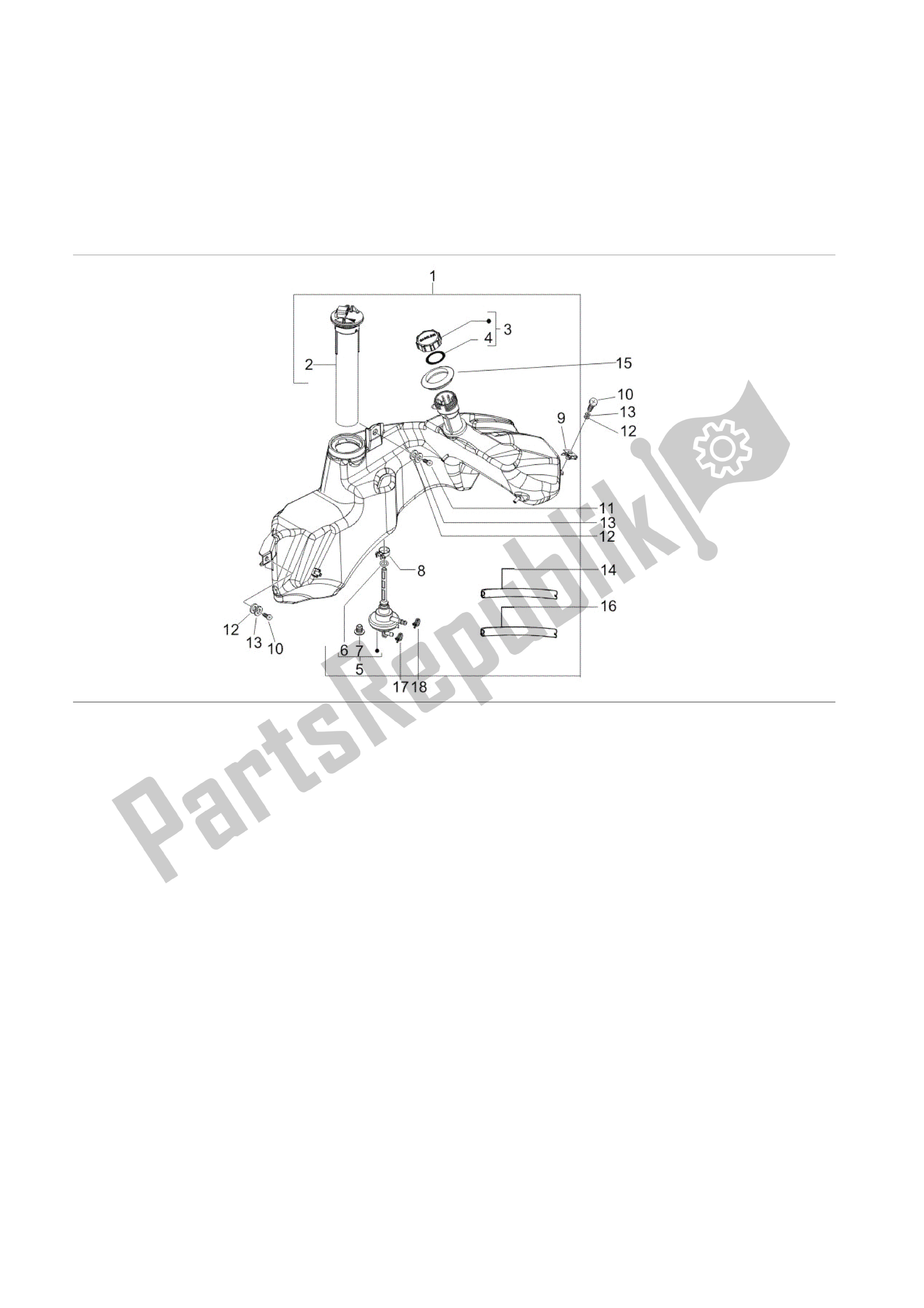 All parts for the Depósito Carburante of the Vespa Granturismo 200 2005 - 2007