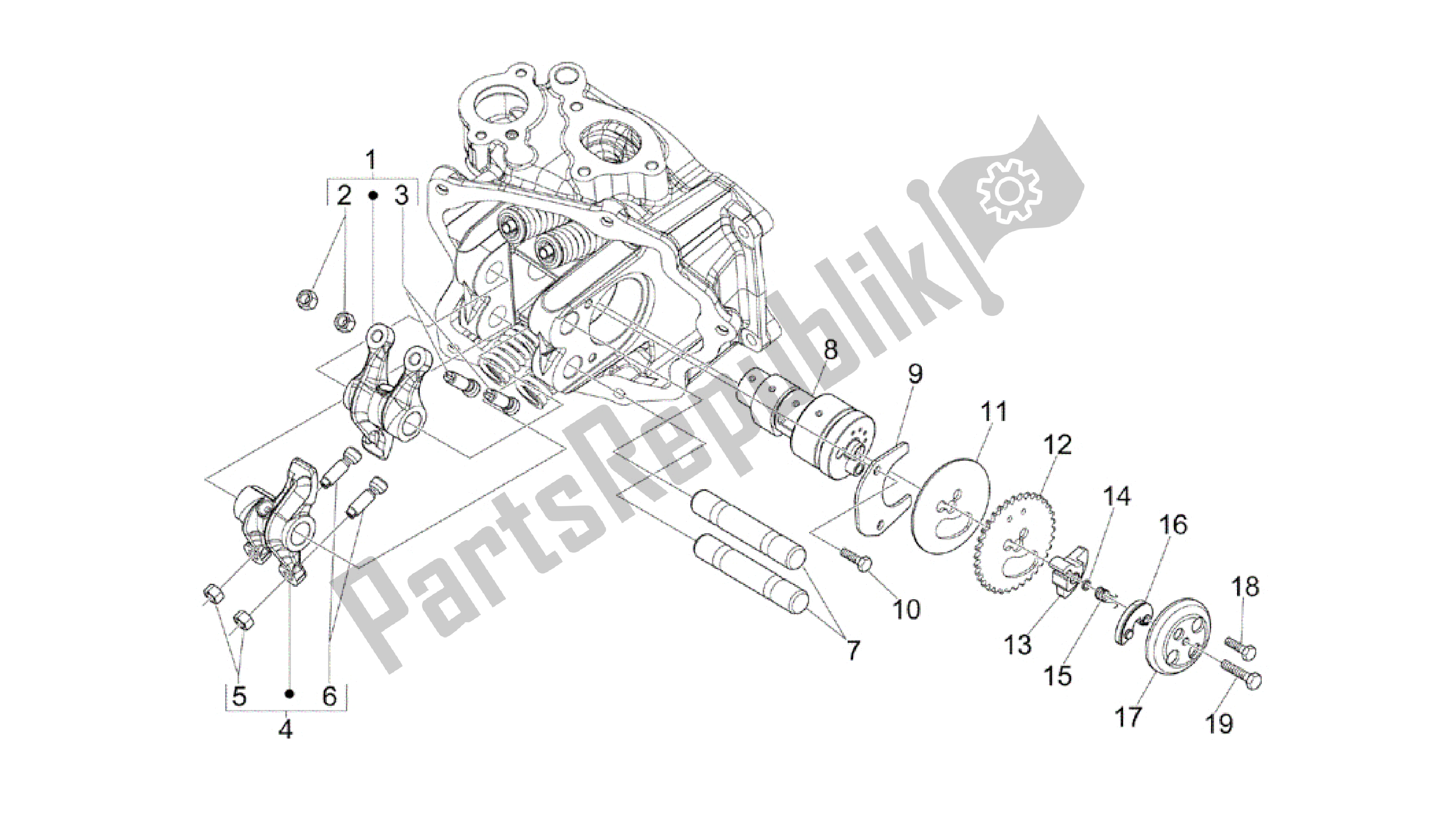 All parts for the Grupo Soporte Balancines of the Vespa GTS 300 2011 - 2012