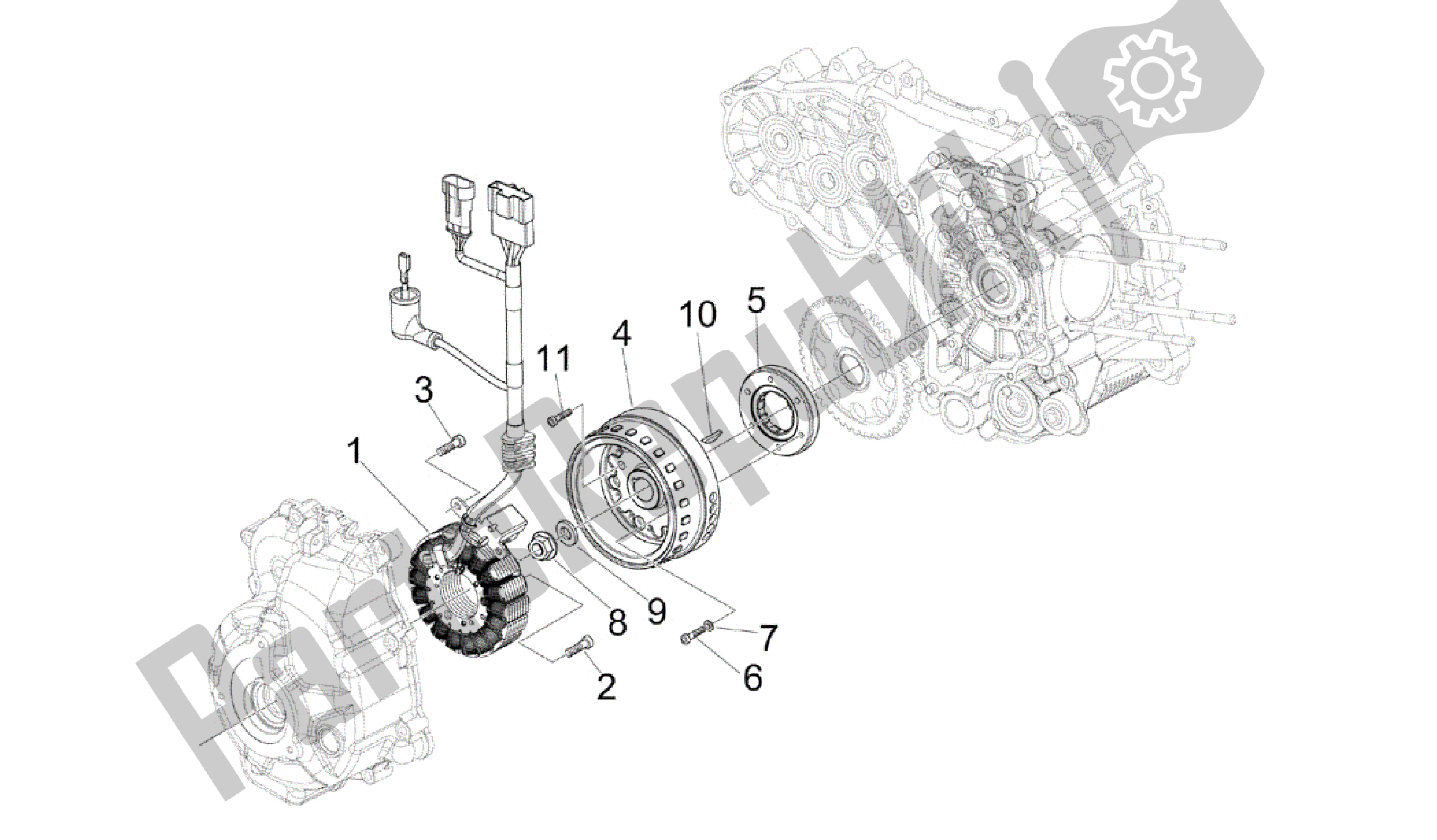 Toutes les pièces pour le Volante Magnetico du Vespa GTS 300 2011 - 2012