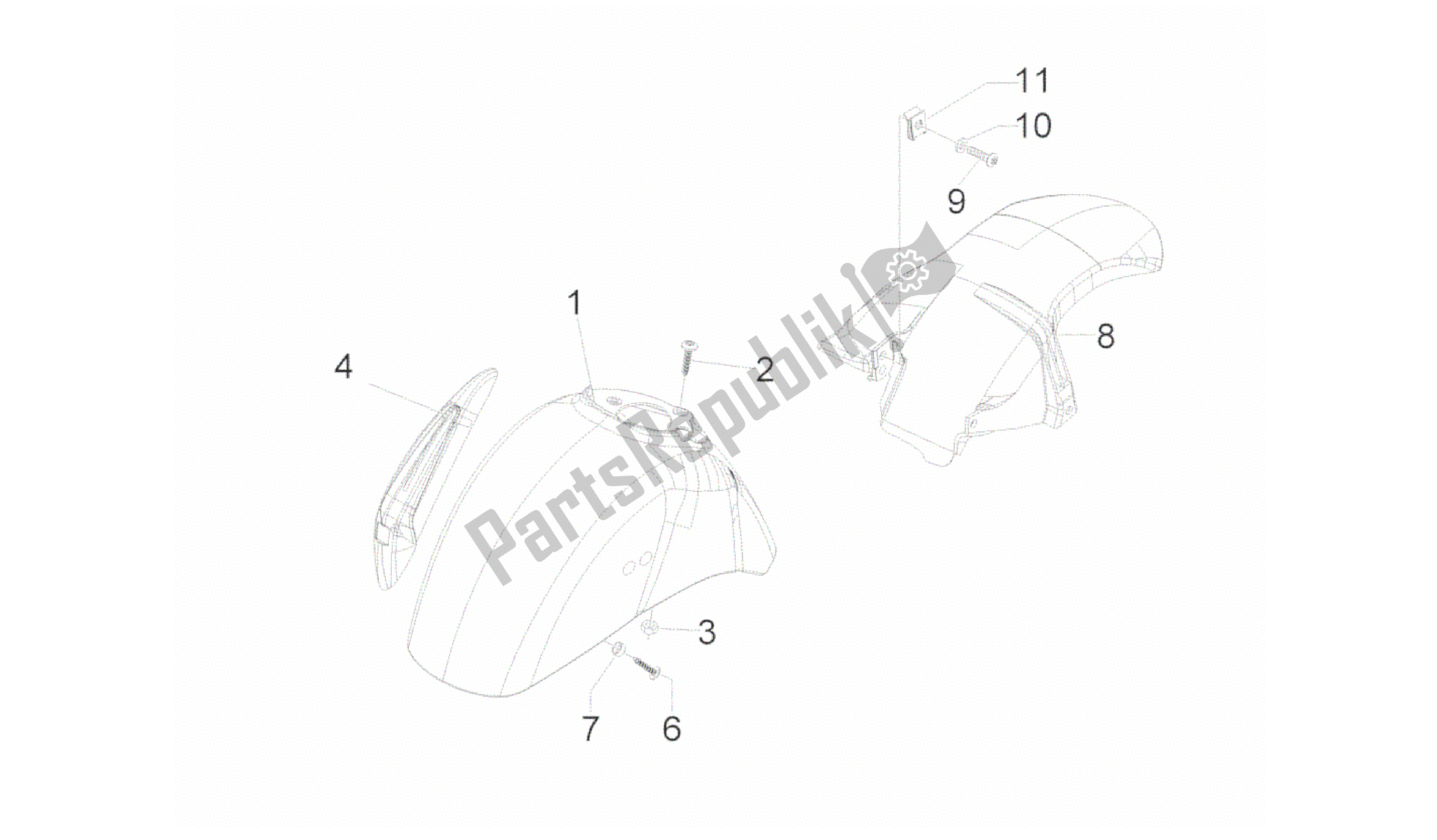 Toutes les pièces pour le Alojamiento Rueda - Guardabarros du Vespa GTS 300 2011 - 2012