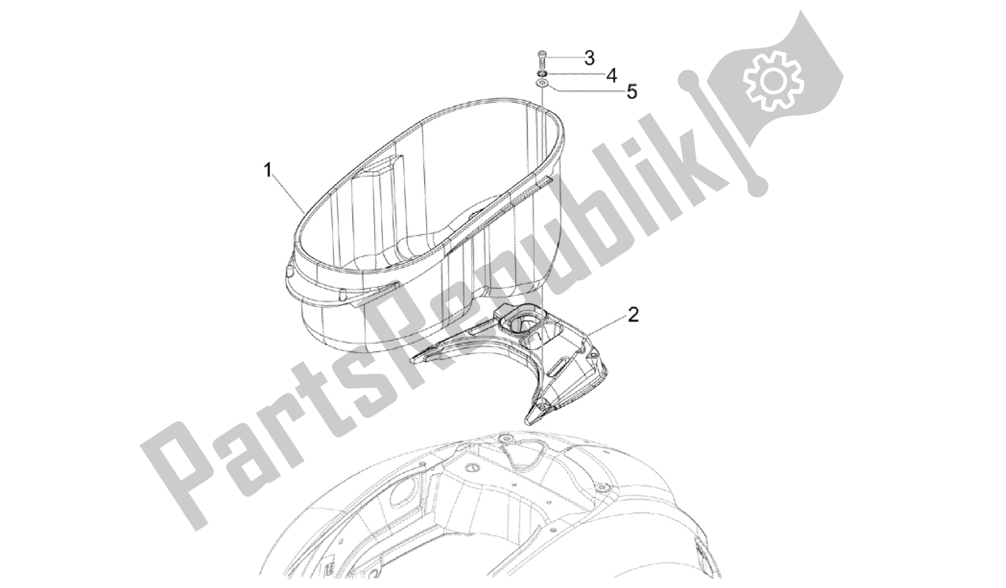 Toutes les pièces pour le Alojamiento Casco - Parte Debajo Sillìn du Vespa GTS 300 2011 - 2012