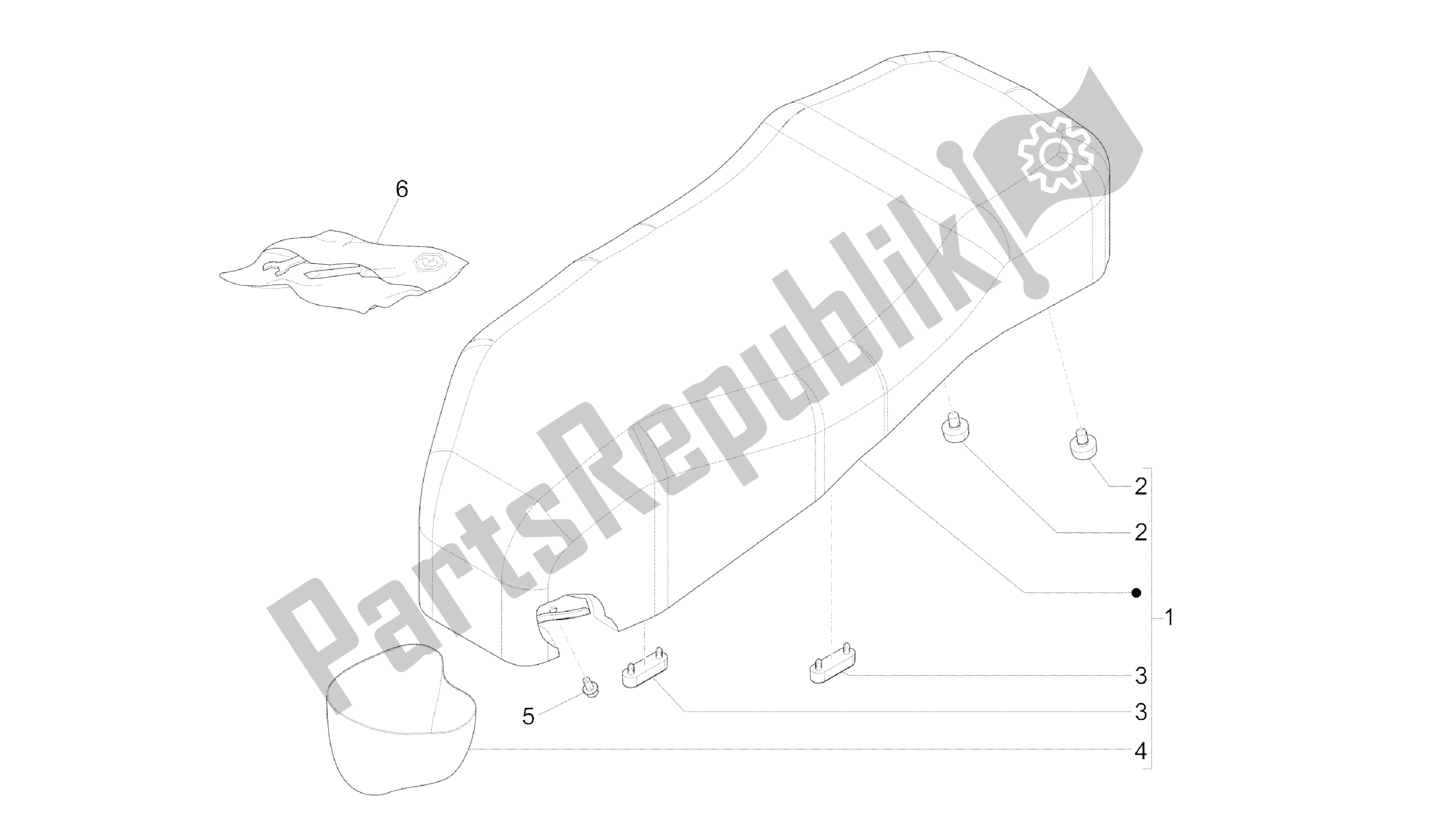 All parts for the Sillín/asientos - Bolsa Herramienta of the Vespa GTS 300 2011 - 2012